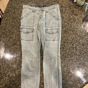 Rich and skinny green cargo skinny jeans